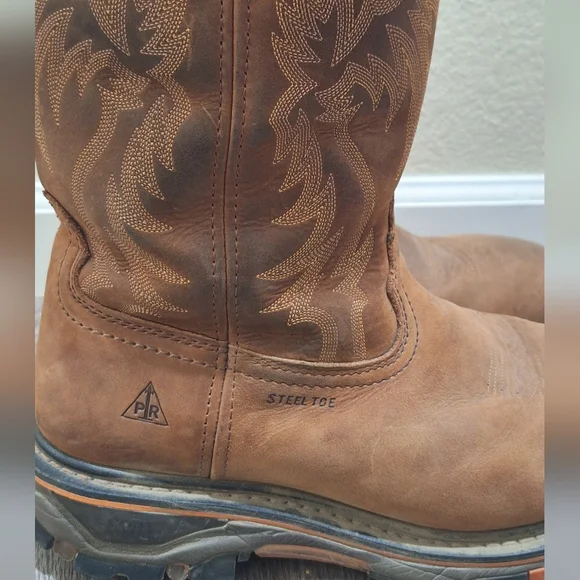 Men's Brown Steel Toe Boots - Picture 4 of 8